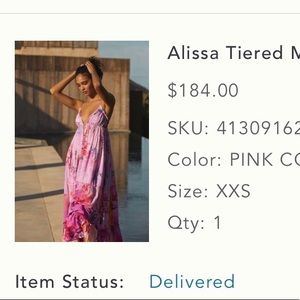 Anthropologie Alissa tiered maxi dress